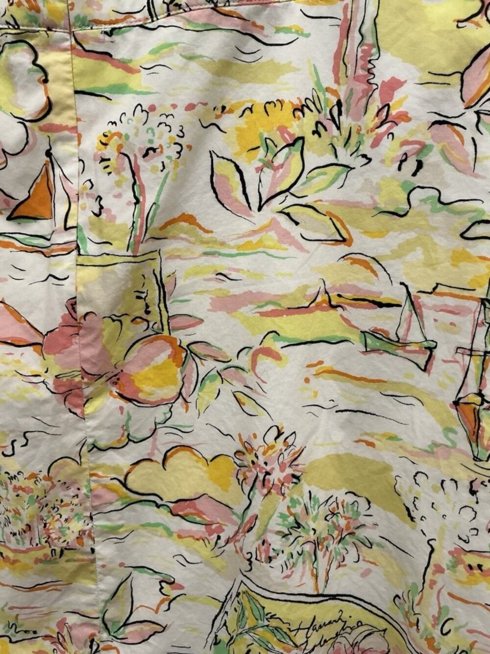 Express Skirt Size 6 Hawaiian Print White Yellow Pink Green A Line - Picture 5 of 9